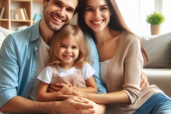 A happy family spending quality time together at home.